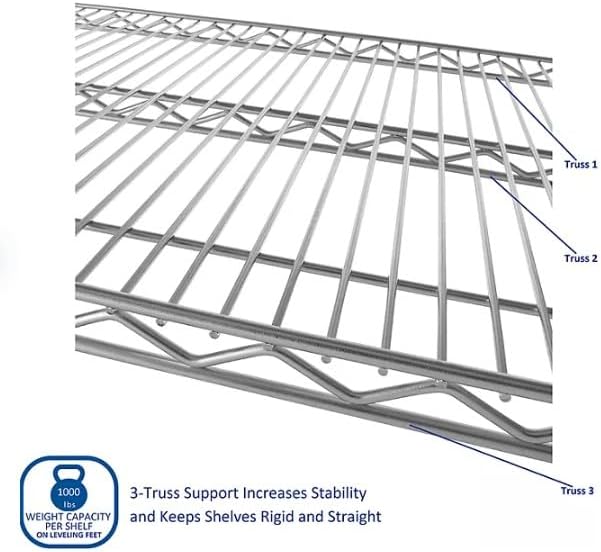 Generic Organize in Style with The Members Mark 6-Tier NSF Heavy Duty Wire Shelving, 47.75"" W x 18"" D x 75.5"" H (Plated, 1 PACK)