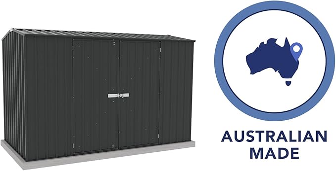 Absco Premier Storage Sheds, 10'x5' Metal Garage, DIY Backyard Shed, Utility Tool Storage, Weather & Wind Resistant Aluminum Panels & Steel Frame, Maintenance-Free, 12 Year Warranty, Monument Gray