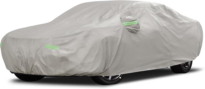 Migaven 6 Layers Car Cover Custom Fit for Dodge Challenger 2008-2025, Waterproof Full Exterior Cover Rain Sun Protection with Door Zipper