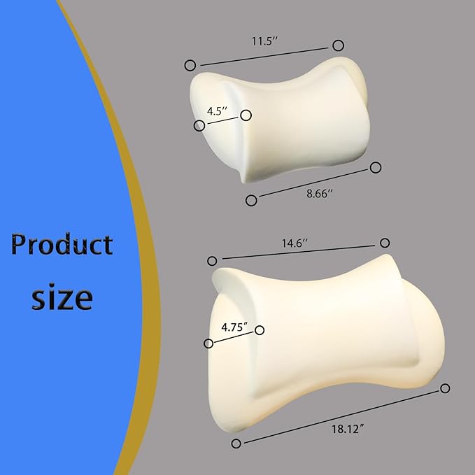 Lumbar Support Pillow for Car,Car Neck Pillow Kit for Car with Adjustable Strap,Car Headrest Pillow Ergonomic Design for Comfort