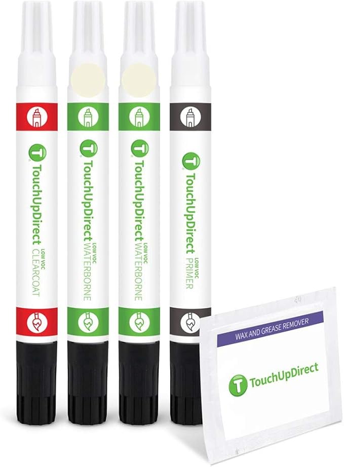 TouchUpDirect 070 Blizzard Pearl Tricoat Compatible with Toyota Exact Match Touch Up Paint Combo - Preferred Kit
