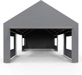 Heavy Duty Carport 13x20 FT Oversized Portable Garage with 4 Doors & 4 Windows, Reinforced Frame, All Weather Protection Outdoor Shelter Canopy for Cars, Boats, Trucks, BBQ and Gatherings (Gray)