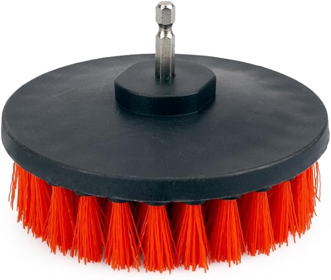 Maxshine M8 Medium-Duty Upholstery Carpet Brush with Drill Attachment - Removes and Scrubs Grime, Stains, and Spots from All Types of Upholstery and Carpets in Leather and Fabric (4")
