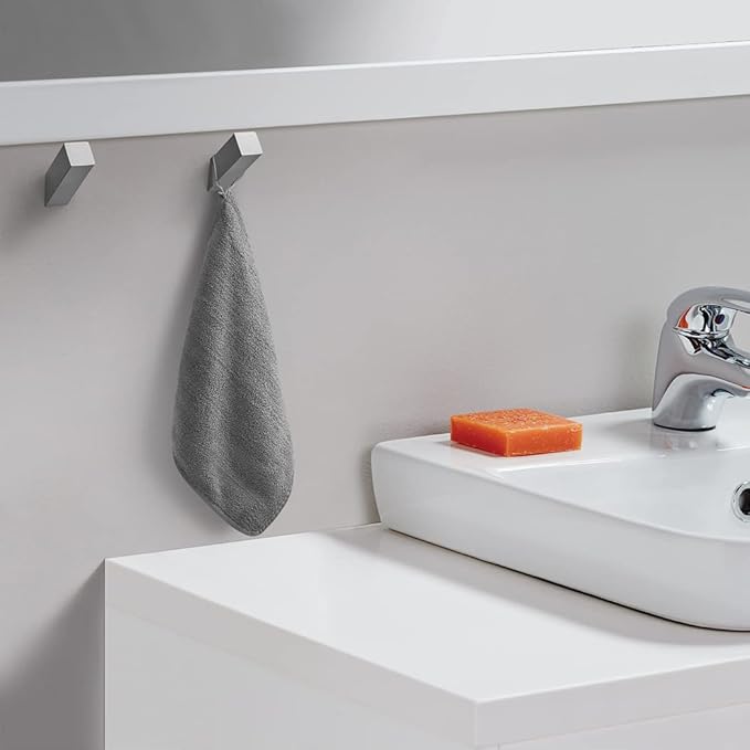 NINETREX Towel Hooks Grey SUS304 Stainless Steel 4 Pack Heavy Duty Modern Wall Hooks Robe Hook for Bathroom Livingroom Hotel Style Wall Mounted