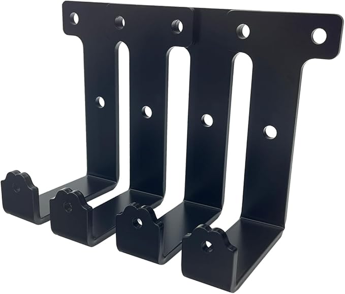 4 PCS black heavy duty metal flat j hooks for hanging 320 lbs,wall mount hooks,plant hanger large steel utility masonry industrial hook for Hanging Garage Storage Home Office Gym Sports Equipment(XL)