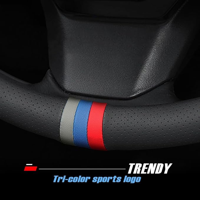 New Nappa Leather car Steering Wheel Cover, Universal 15 inch Black