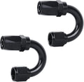 LokoCar 6AN Hose End Fitting 180 Degree Swivel For CPE Braided Hose Black 2Pcs