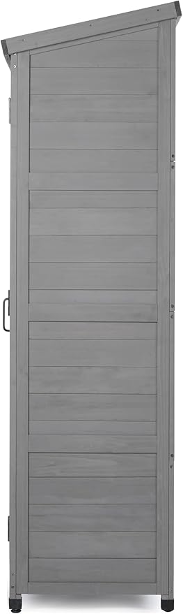 Outdoor Storage Shed Waterproof, Potting Shed with Storage Cabinet and Metal Table Top for Backyard Garden Patio, Outdoor 68 Inches Wood Tall Shed