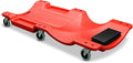 Auto Dynasty 40 Inches Mechanic Creeper, Automotive Garage Repair Low Profile Under Car Rolling Creeper with Padded Headrest, Plastic, Red
