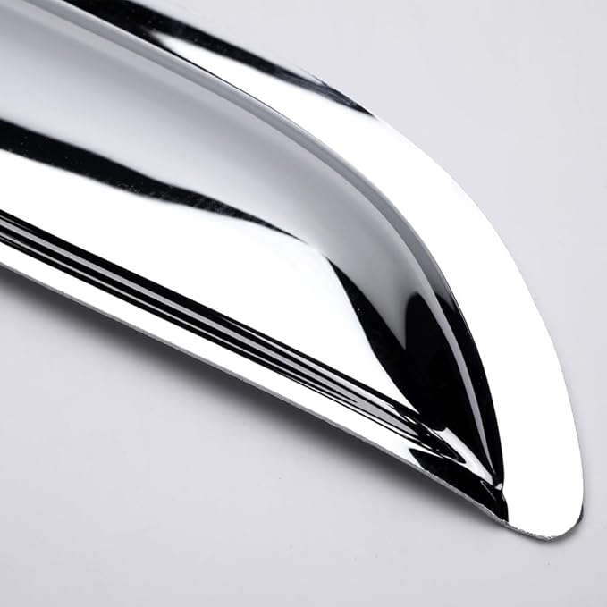 Chrome Side Window Visors Wind Vent Deflector for 2009-2014 Ford F150 Supercrew/Crew cab with 4 Full Size Doors,4pcs Outside Mount Tape-On Chrome Nice Sun Rain Guards Set 94155Y