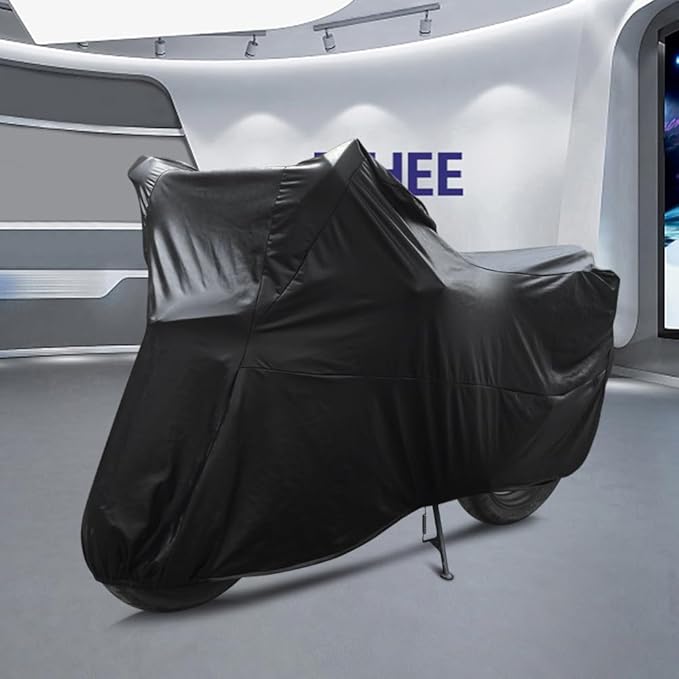 Motorcycle Cover Soft Stretch Waterproof Motor Cover Dustproof Durable Motorbike Cover for Indoor and Outdoor, 116 inches