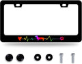 Rainbow Lifeline Love Dog License Plate Frame License Plate Stainless Steel Parts Funny License Plate Decorative with Screws Size 12.3" x 6.3" for Men Women