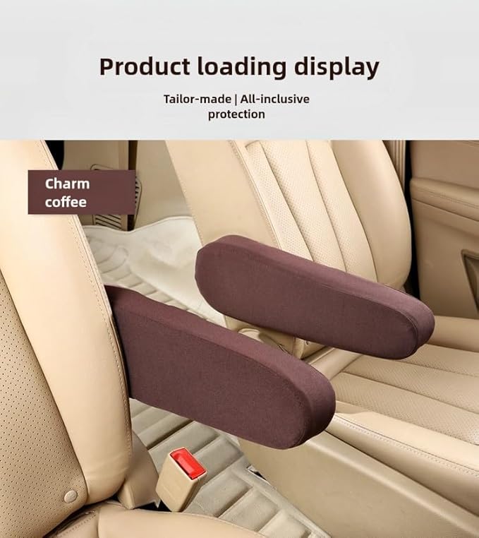 Automotive Black Cloth Fabric Armrest Covers for Cars Trucks SUVs and Vans Universal Fit 4 PCS(Black)