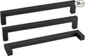 goldenwarm 35 Pack 10 Inch Black Cabinet Handles Matte Black Drawer Pulls Stainless Steel Cabinet Hardware Square Bar Modern Cabinet Handle for Kitchen Bathroom Cupboard