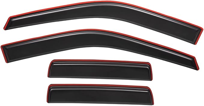 Lightronic Extra Durable Clip-on in-Channel Auto Vent Window Visor, Fits 1999-2004 Jeep Grand Cherokee, UV Protection Rain Guard, Original Wind Deflector, No-Drill Easy Install, Dark Smoke, 4-Pcs