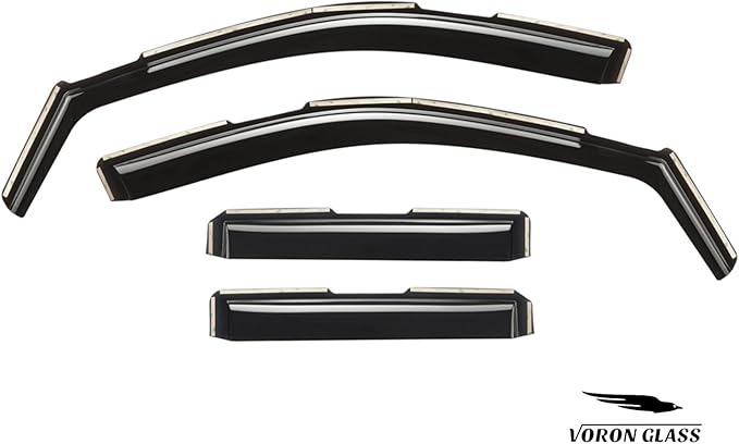 Voron Glass in-Channel Extra Durable Rain Guards for Trucks GMC Sierra 1500 2019-2025 Double Cab, Window Deflectors, Vent Window Visors, 4 Pieces - 230091v