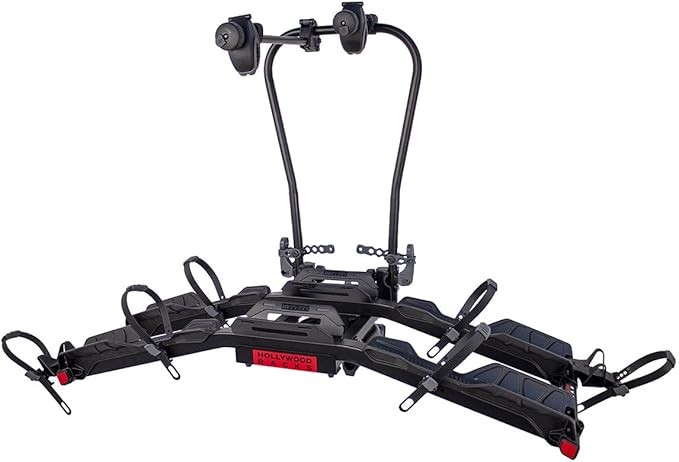 Hollywood Racks Destination E Hitch Bike Rack with Ramp for 2 Bikes up to 70 lbs Each - Secure, Lockable Electric Bike Rack - Premium, Foldable Bicycle Car Racks for Standard or E-Bikes