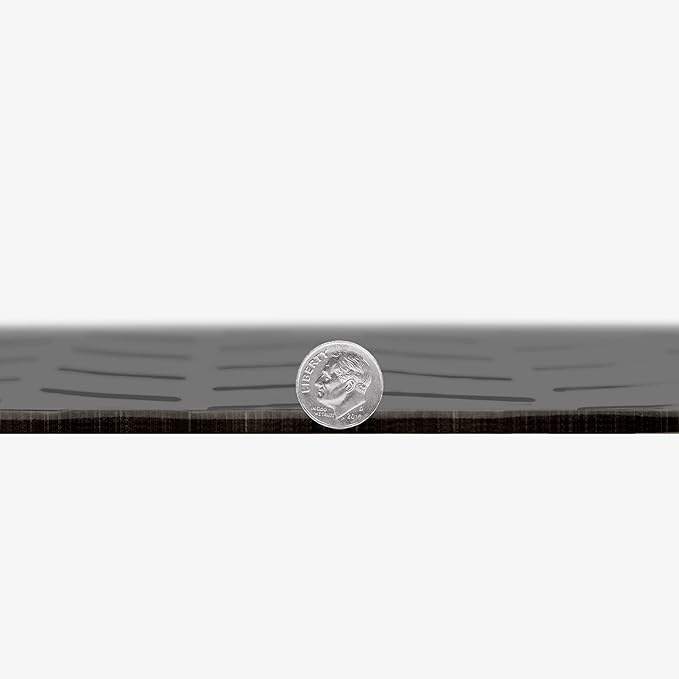 IncStores 2.5mm Thick Commercial-Grade Nitro Roll Garage Floor Mat | Flexible Vinyl Floor Mat for a Stronger and Safer Garage, Workshop, or Trailer | Diamond-Plate, Midnight Black, 10' x 100'