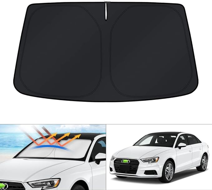 KUST Windshield Sun Shade for 2014-2020 Audi A3 Window Sunshade Sun Visor Protector Foldable Blocks UV Rays Keep Your Car Cooler