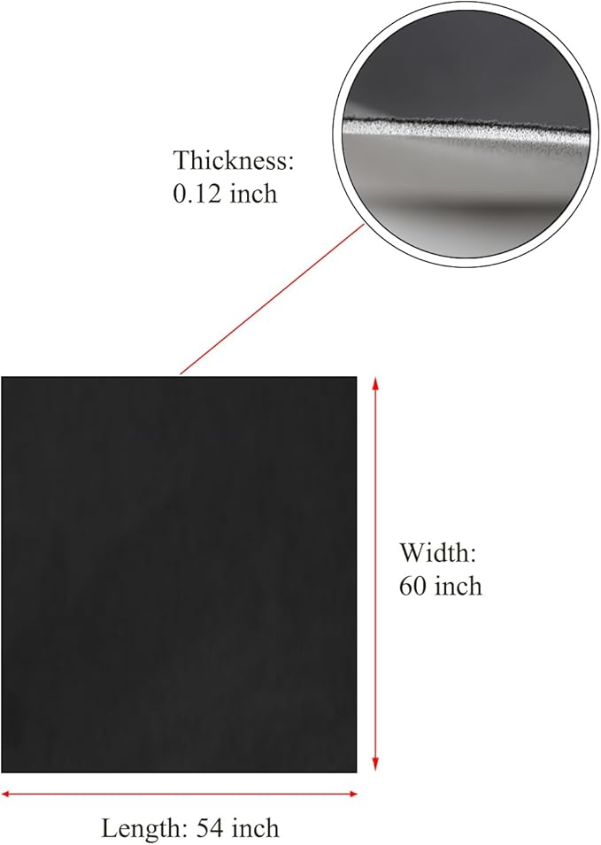 Suede Headliner Fabric with Foam Backing - black suede headliner wrap Interior Material for Car/Truck/SUV/RV Roof, Home Repair/DIY Headliner Material Automotive Headliner Fabric (Black, 54"×60“)
