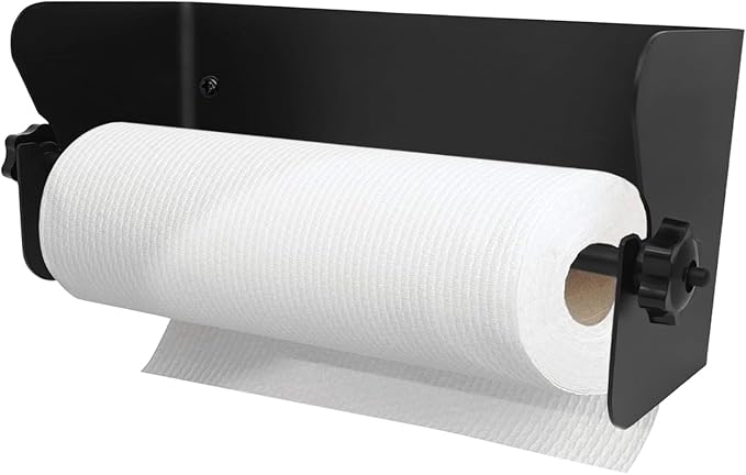 G-Sunny Garage Paper Towel Holder,Aluminum Wall-Mount Paper Towel Holder for Enclosed Trailer,Shop,Garage,Storage,5th Wheel,RV (Matte Black)