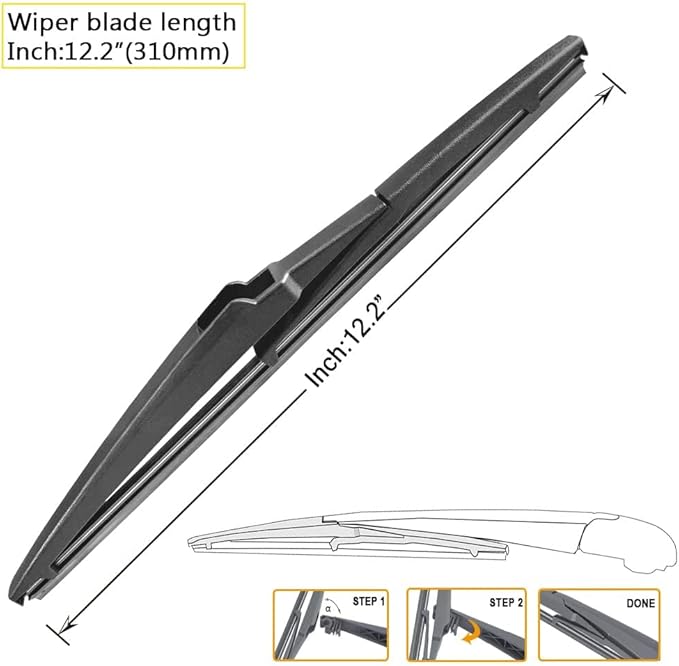 AUTOBOO 26"+20" Windshield Wipers with 12" Rear Wiper Blade Replacement for Toyota Highlander 2019 2018 2017 2016 2015 2014 2013 2012-2008 Lexus GX460 2021-2011-Original Factory Quality (Pack of 3)