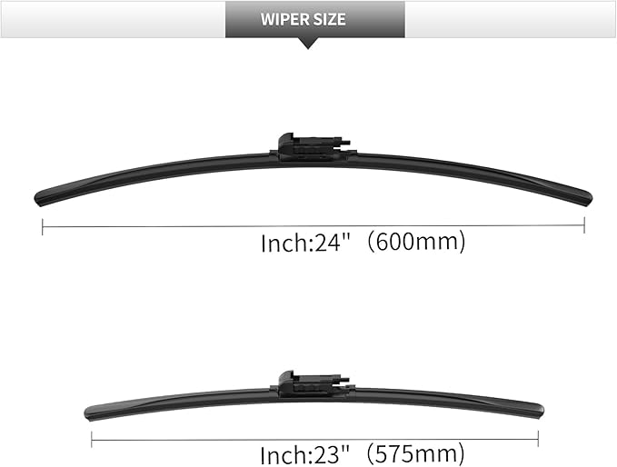 Front Windshield Wipers, 2-Piece Set for BMW 6 Series 645Ci 650i 2003 2004 2005 2006 2007 2008 2009 2010 - Automotive Replacement Front Wiper Blades for Car Window