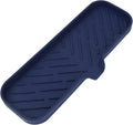 Silicone Bathroom Soap Dishes with Drain Spout-Kitchen Sink Organizer,Sponge Holder,Dish Soap Tray,Perfect for Dispenser,Scrubber,Bottle,Cup on Sink or Counter-Navy Blue 12"×4"