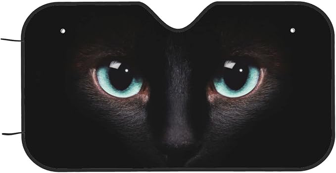 Black cat Eyes Car Windshield Sunshade Front Window Sun Visor Protector Foldable Shield Cover for Truck SUV