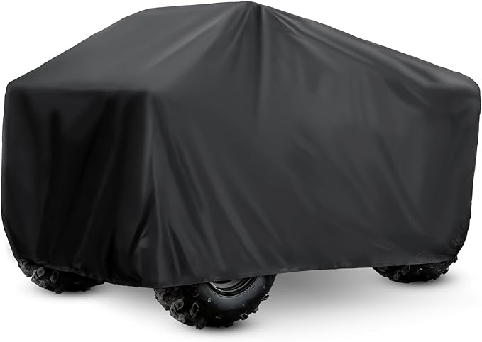 XYZCTEM Premium ATV Cover,210D Oxford Fabric Protection Against Water, UV, Wind. Quad Cover for Can-am,Suzuki,Kawasaki, Honda, Yamaha, Polaris,and More.4 Wheeler Accessories(Black,82 inch)