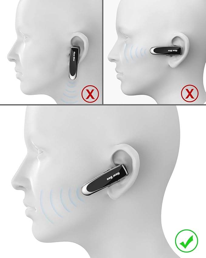 [2 Pack] Bluetooth Earpiece Wireless Handsfree Headset V5.0 24 Hrs Driving with Mic 60 Days Standby Bluetooth Headset for iPhone Android Samsung Driver