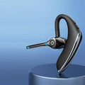IHAO Bluetooth Earpiece Headphone Dual Noise Cancelling Mic Painless Open-Ear Handsfree Stereo Sound Left/Right Changeable Earhook Earphones for Driving/Business/Gym-Single Ear F910 Black