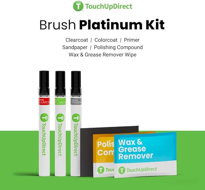 TouchUpDirect 3T3 Ruby Flare Pearl Compatible with Toyota Exact Match Touch Up Paint Brush - Platinum Kit