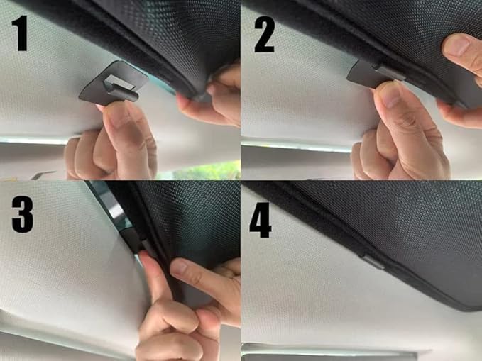 Sze 4Pcs Sunroof Shade for Tesla Model Y 2020-2023 2024 2025 Sunroof Cover Foldable Roof Window Sun Protection Glass Roof Sunshade for Tesla Model Y UV Reflector Sun Visor Primary White