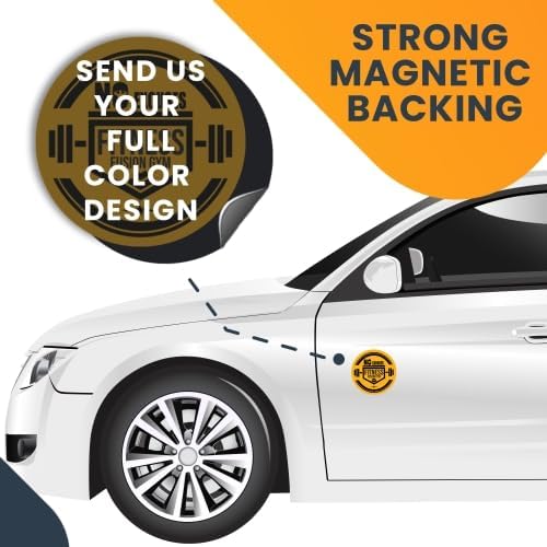 Magnet Me Up Customizable 30 Mil Round Magnet- 6”, Weatherproof Car Magnet for Businesses, Sports Teams, Fundraiser, Personal Expression- Custom Text & Logo- Strong Magnetic Vinyl for Vehicles