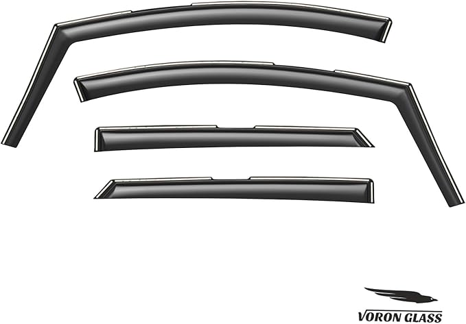 Voron Glass in-Channel Extra Durable Rain Guards for Chevrolet (Chevy) Bolt EV 2017-2023, Window Deflectors, Vent Window Visors, 4 Pieces - 200647