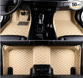 TAHALICustom Colors Car Floor Mats Black Pink for 99.9% Sedan SUV Sports， All-Weather Liners Car Floor mat，Luxury Leather Automotive Floor Mats (Beige-,3D Floor Mats)