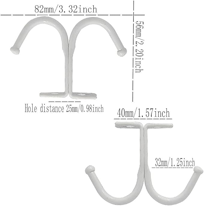haowei Double Prong Ceiling Hook,WhaGaay 10 Pcs Towel/Robe/Coat Clothes Hook for Closet Top Bathroom Kitchen Cabinet Garage (White)