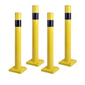 4 Pack 4" Diameter SpringBack Safety Bollard Post with 4 Anchor Bolts for Parking Garage, Warehouse, Driveway & Outdoor Use (36"H 4Pack)