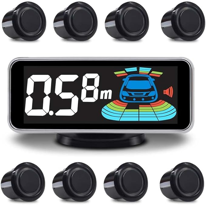 Backup Parktronic System Car Auto Vehicle Reverse with 8 Parking Sensors kit Distance Detection LCD Distance Display Sound Warning …