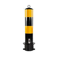 Parking Post, Removable Bollard, Yellow Safety Steel Bollard Post, with Reflective Strips and Hanging Ring, Basement Parking Lock Pillar Stations Column Lock Roadblocks Boll