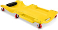 Auto Dynasty 36 Inches Mechanic Creeper, Automotive Garage Repair Low Profile Under Car Rolling Creeper with Padded Headrest, Plastic, Yellow