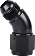 45 Degree 8AN Male to 8AN Female Swivel Full Flow Fitting Adapter Coupler Aluminum Black