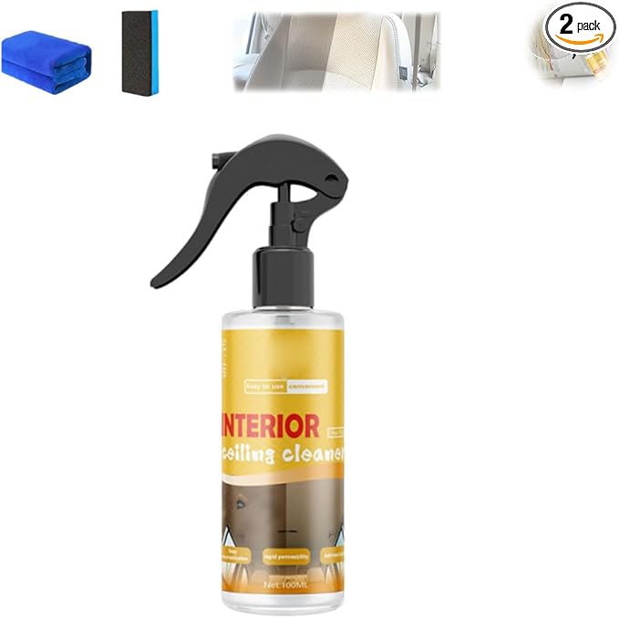 Multi-Purpose Car Interior Fabric Clean Polish Spray,Applies To Vehicle Seat、Upholstery、Headliner Cleaner,Vehicle Interior Polish Spray (1PCS)