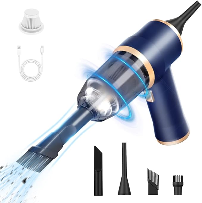 Handheld Car Vacuum Cleaner, Portable Cordless Mini Vacuums with Multi-Nozzles, High Power Dry Hand held Vacuum for Car, Computer, Sofa, Office, Pet, Home