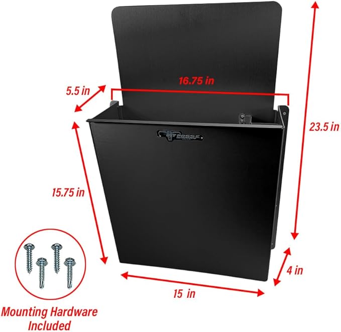 Pit Posse PP3351BK Aluminum Wall Mount Floor Jack Holder Pouch Stabilizer - Made in USA - Stabilizer for Enclosed Race Trailer Garage Shop Organizer Storage Snowmobile 5th Wheel Toy Hauler (Black)