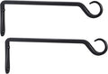 2 Pack Premium Forged Wall Hook, Sturdy Hanging Plant Bracket, Elegant Hook for Bird Feeders, Planters, Lanterns, Wind Chimes Indoor Outdoor, Upgrade Black, 12 Inch