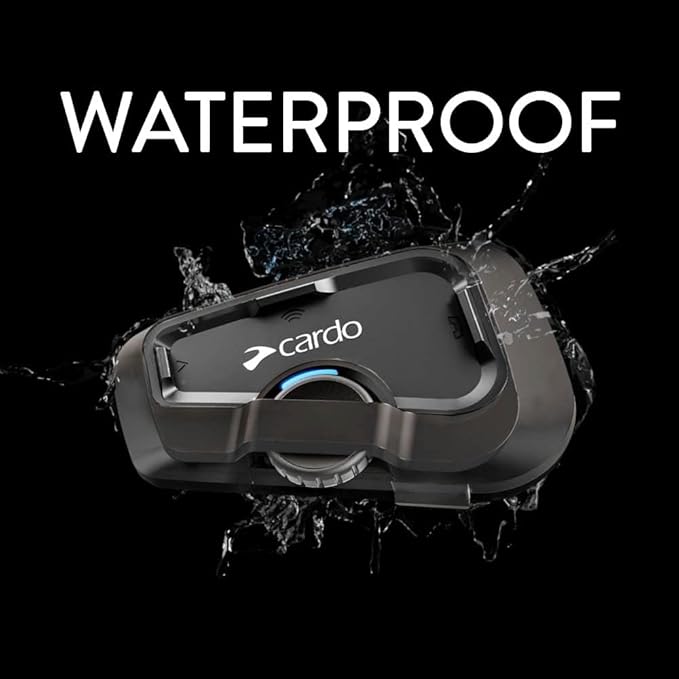 Cardo Systems FREECOM 2X Motorcycle 2-Way Helmet Bluetooth Communication System Headset Intercom, Universal Bluetooth Connectivity, Waterproof, 40mm Speakers - Single Pack