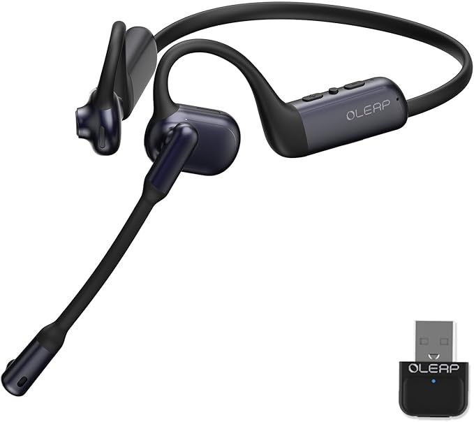 Pilot P200b Pro Wireless Headset with Mic for Work,50dB AI Noise Cancelling Microphone Headphones for Call,Bluetooth 5.3 Open Ear Headphones with Mic for WFH,Mobile Office,Meetings,PC & Phone