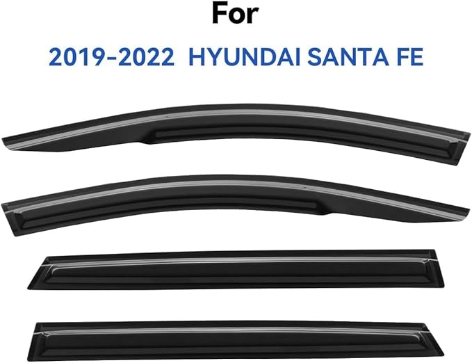 Window Visors Rain Guards for 2019 2020 2021 2022 2023 Hyundai Santa Fe, Out-Channel Window Vent Wind Deflectors Visors Shades for 19 20 21 22 23 Santa Fe
